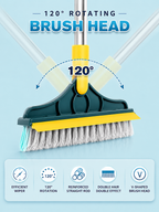 2-in-1 Bathroom Cleaning Brush with Wiper Long Handle 180 Rotate Toilet Brush