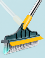 2-in-1 Bathroom Cleaning Brush with Wiper Long Handle 180 Rotate Toilet Brush